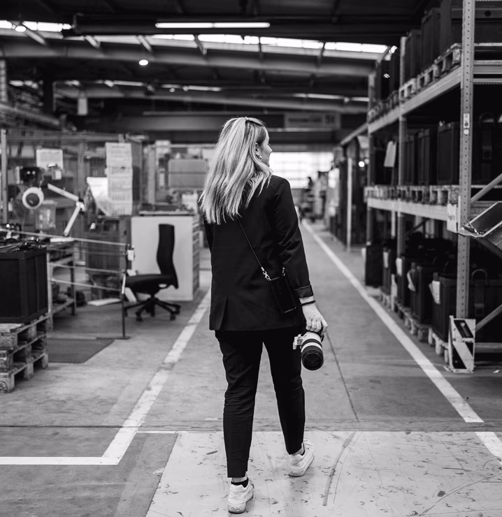 Fotografie am Set in einer Halle