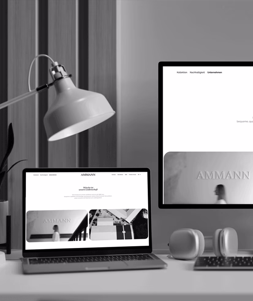 Gestaltete Webseite auf MacBook und Desktop PC